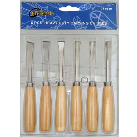 6 PIECE HEAVY DUTY CARVING CHISELS
